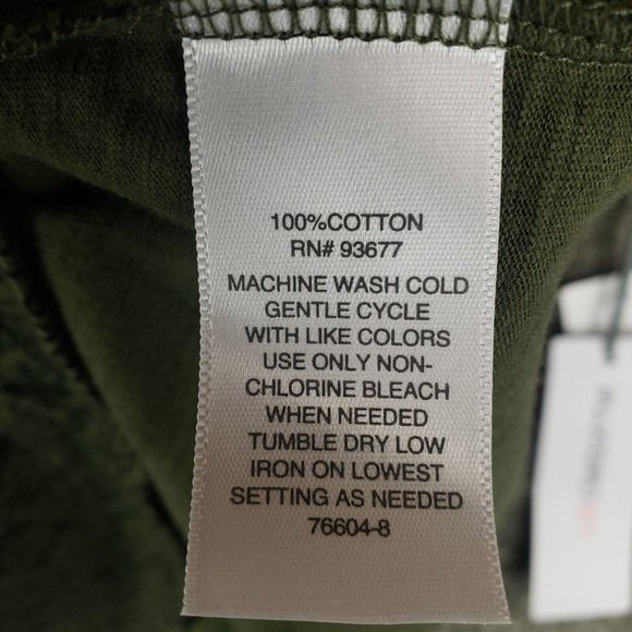 NWT Liz Claiborne Shirt Small S Womens Green Short Sleeve V Neck Cotton Top - Picture 10 of 10